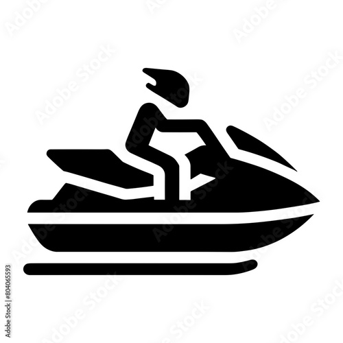 Monochrome Vector Icon for Jet Ski