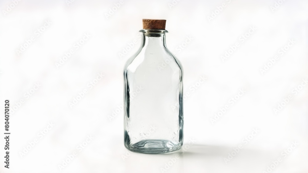 Empty glass bottle with cork ready for reuse Empty glass bottle with cork ready for reuse