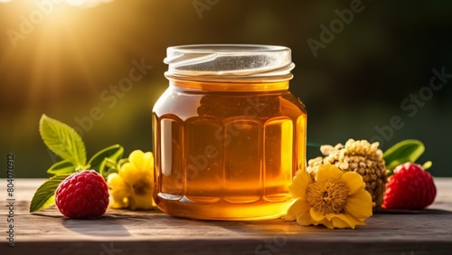  Natural sweetness  Honey berries and flowers photo