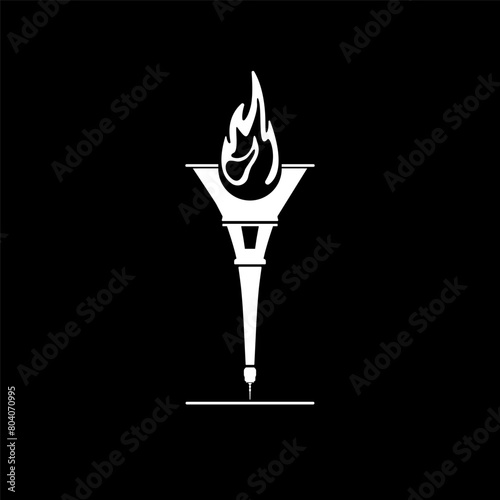 Burning torch on the tower. Hearth of victory.