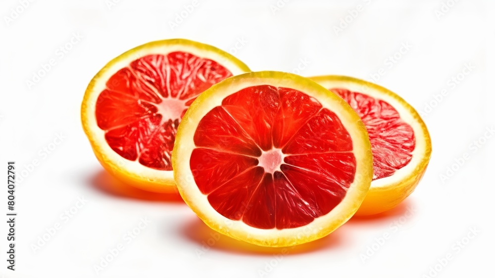  Freshly cut grapefruit slices ready to enjoy