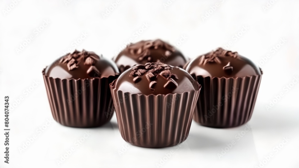 Chocolate truffles in foil wrappers ready to be savored Chocolate truffles in foil wrappers ready to be savored