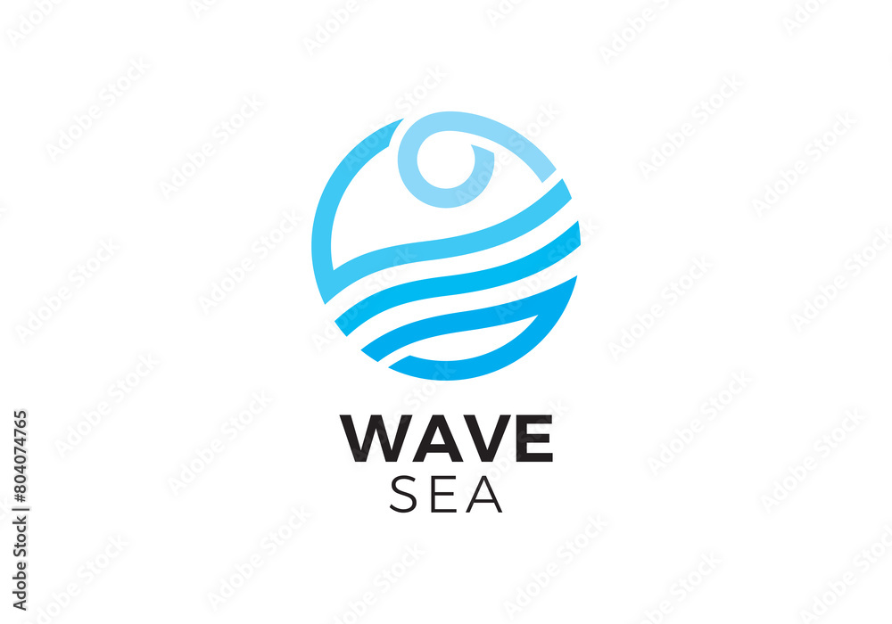 sea wave with sun circle logo icon design sea wave with sun circle logo icon design