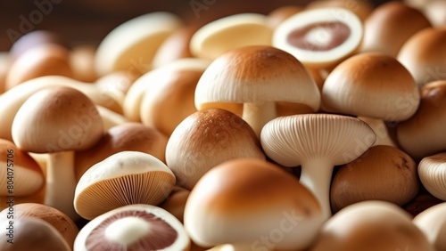  A bounty of fresh mushrooms ready for culinary delight photo