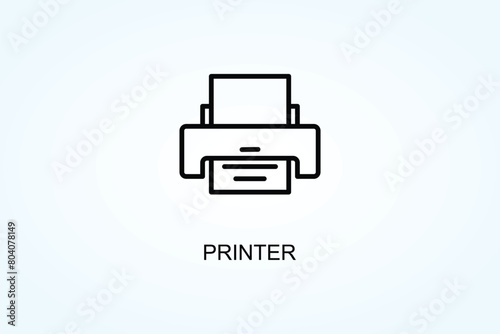 Printer  Vector, Icon Or Logo Sign Symbol Illustration
