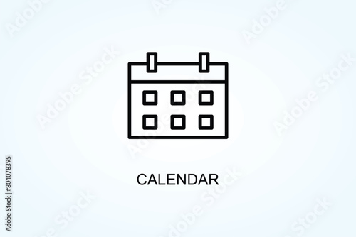 Calendar Vector, Icon Or Logo Sign Symbol Illustration