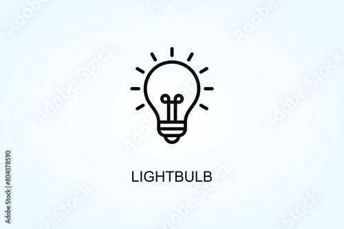 Lightbulb Vector, Icon Or Logo Sign Symbol Illustration