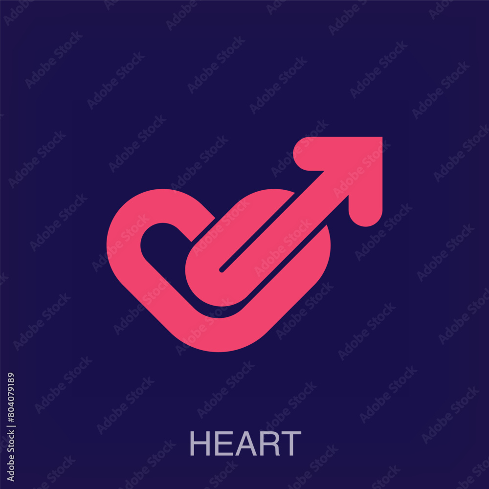 Creative heart and arrow sign logo. Romantic and unifying logo template vector. Creative heart and arrow sign logo. Romantic and unifying logo template vector.