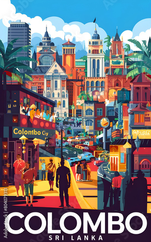 Colombo, Sri Lanka Travel Poster design