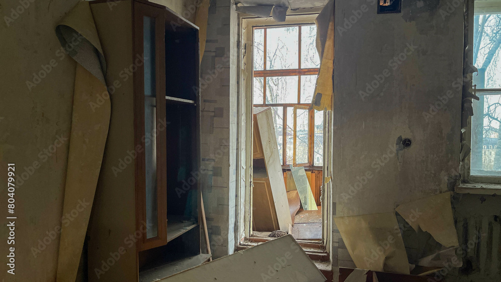 Abandoned old apartment building Abandoned old apartment building