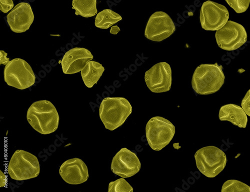 Close-up of birch (Betula) pollen obtained by scanning electron microscope (SEM)
