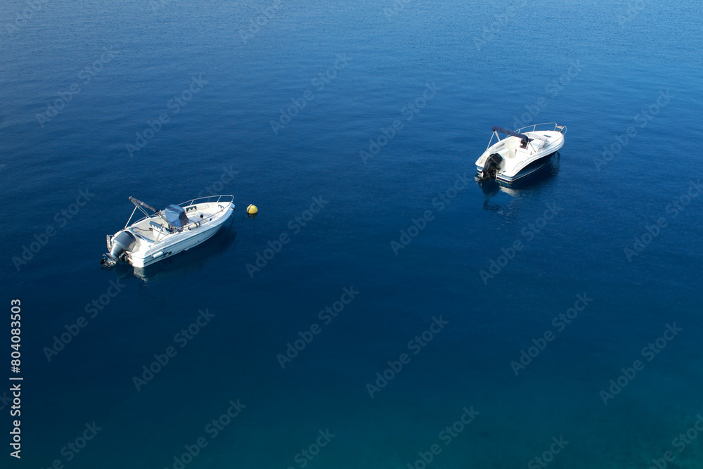 Naklejka premium boats on the blue sea, Crikvenica, Croatia
