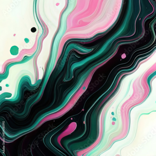  Abstract luxury fluid art painting in alcohol ink technique,mixture of teal blue pink black white gold paints.Imitation of marble stone cut,glowing glitter golden foil veins.Tender dreamy wavy design