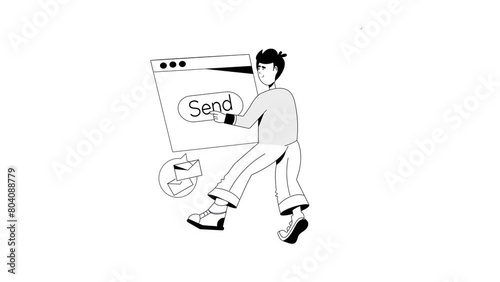Remote Job Illustration Set. Animated scene. Millennial work style, freedom, digital nomad.