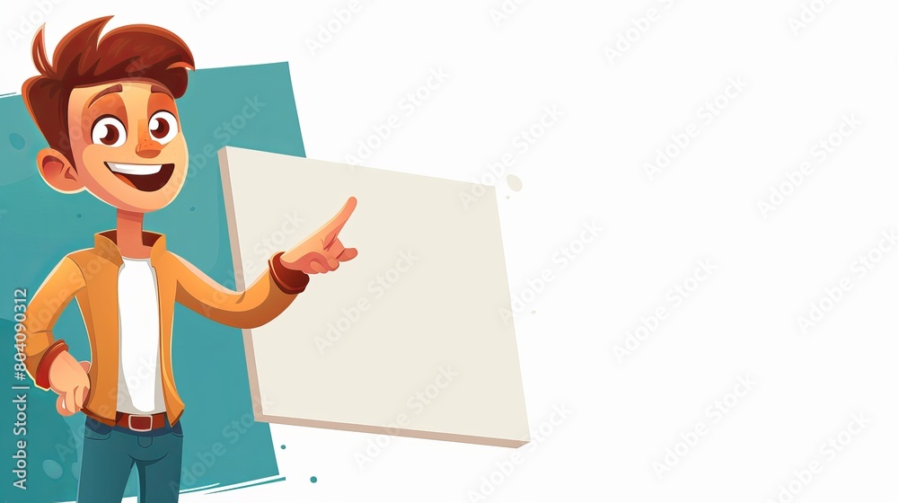 Character holding a cardboard with copy space Character holding a cardboard with copy space