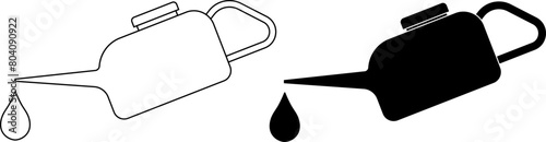 outline silhouette Oil can icon