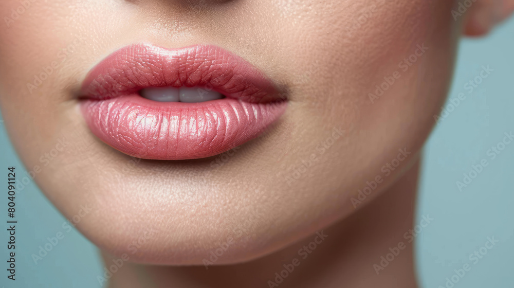 Girl's lips after a surgery to make them fuller. Girl's lips after a surgery to make them fuller.