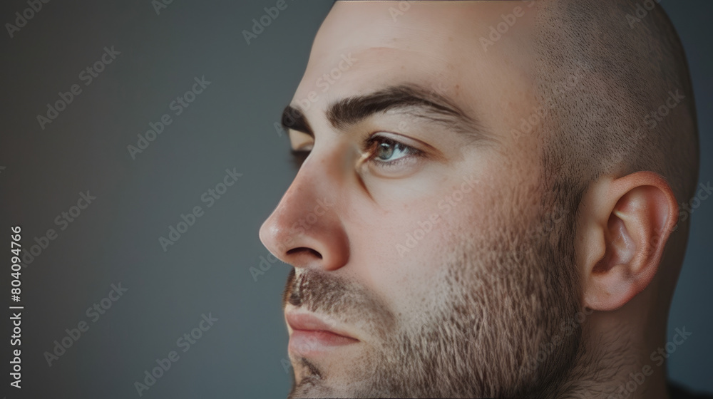 Obraz premium Transition from a man with hair to baldness.