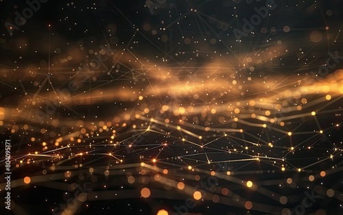 abstract background with a network grid and particles connected