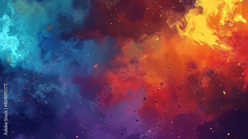 A color flyer template with transparent smoke in an abstract style