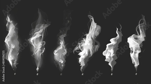 Cigarette smoke in abstract white transparency