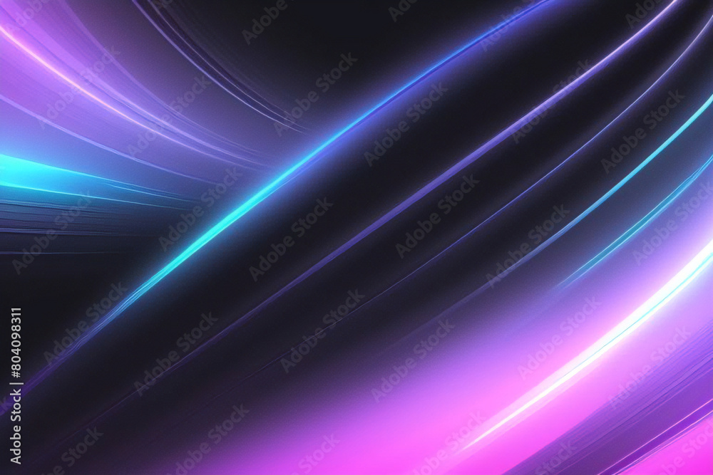 fundo futurista abstrato com néon brilhante azul rosa movendo linhas onduladas curvas fluindo em alta velocidade e luzes bokeh. Conceito de transferência de dados Fantástico