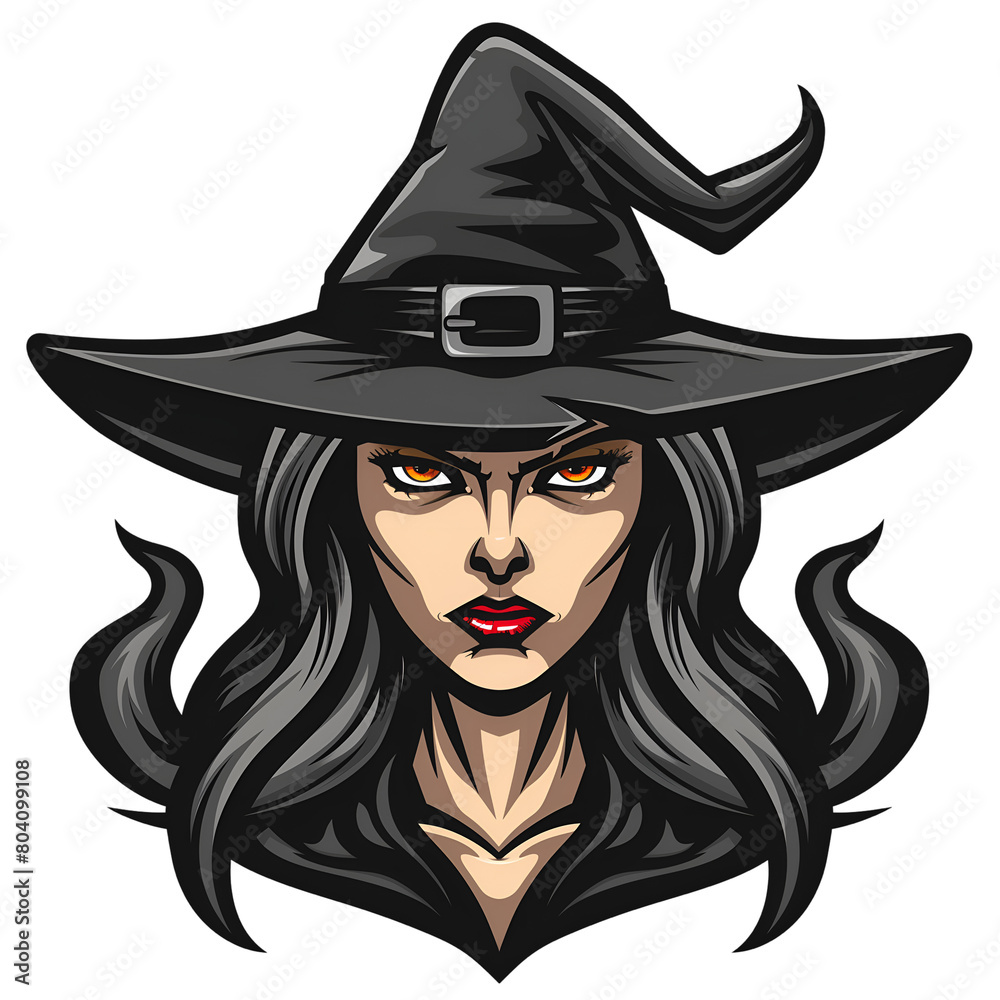 Witch mascot logo icon