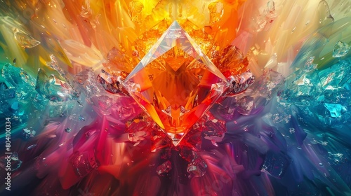 Wallpaper Mural A dazzling diamond outline created from an explosion of colorful paint Torontodigital.ca