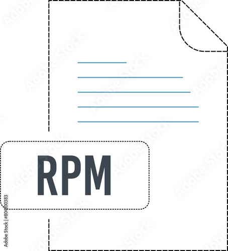 RPM  Icon black dashed Outline photo