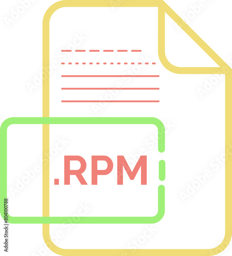 RPM  File extension Icon little dot and  color Fill photo