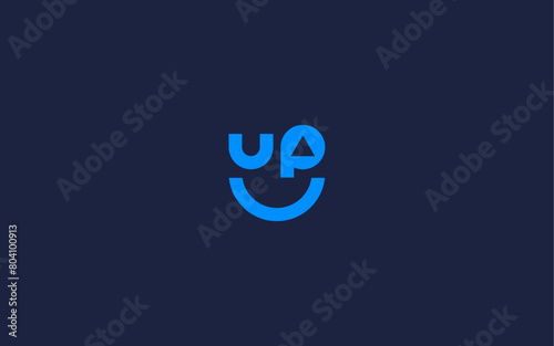 letter up with smile logo icon design vector design template inspiration