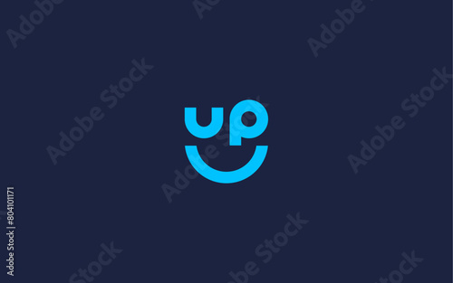 letter up with smile logo icon design vector design template inspiration