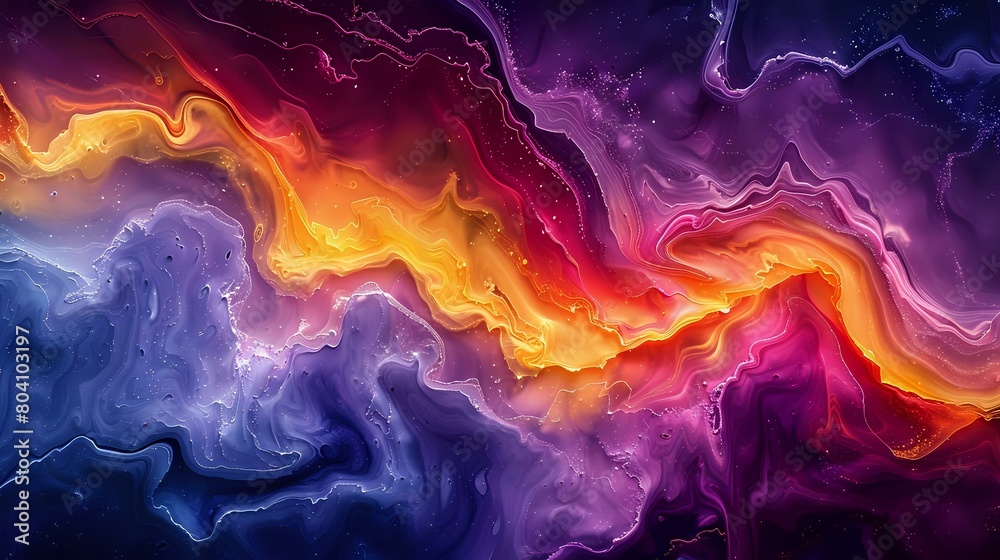 Hypnotic Visual Experience in Fluid Art with Swirling Colors