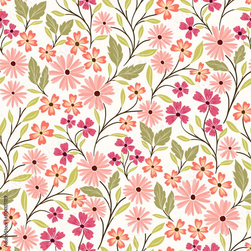 Beautiful pastel daisies bloom overall pattern