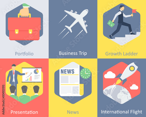 portfolio, business trip, growth ladder