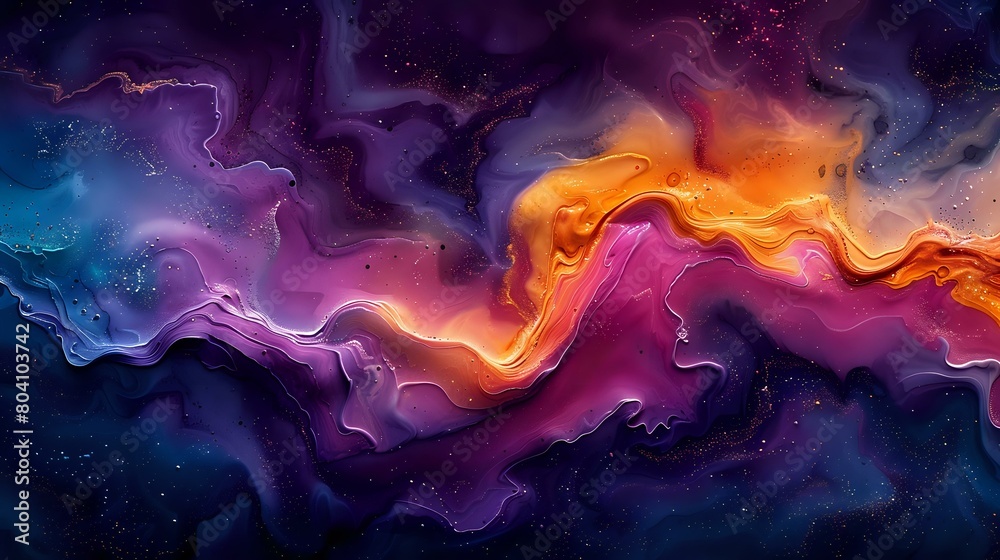 Captivating Fluid Art Technique with Dynamic Movement and Vibrant Hues