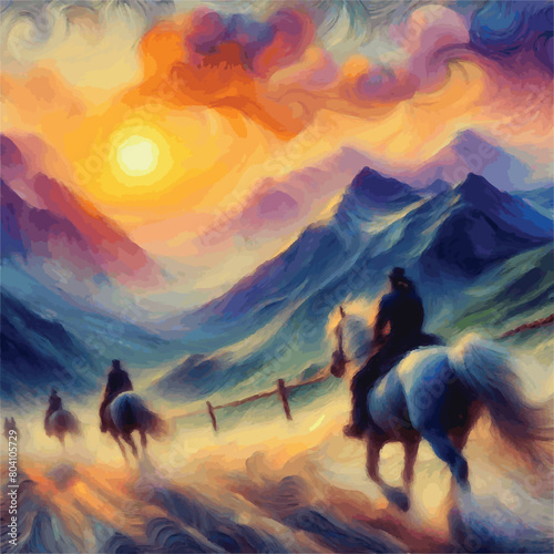 Horse in nature generate image