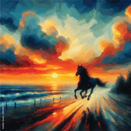 Horse in nature generate image