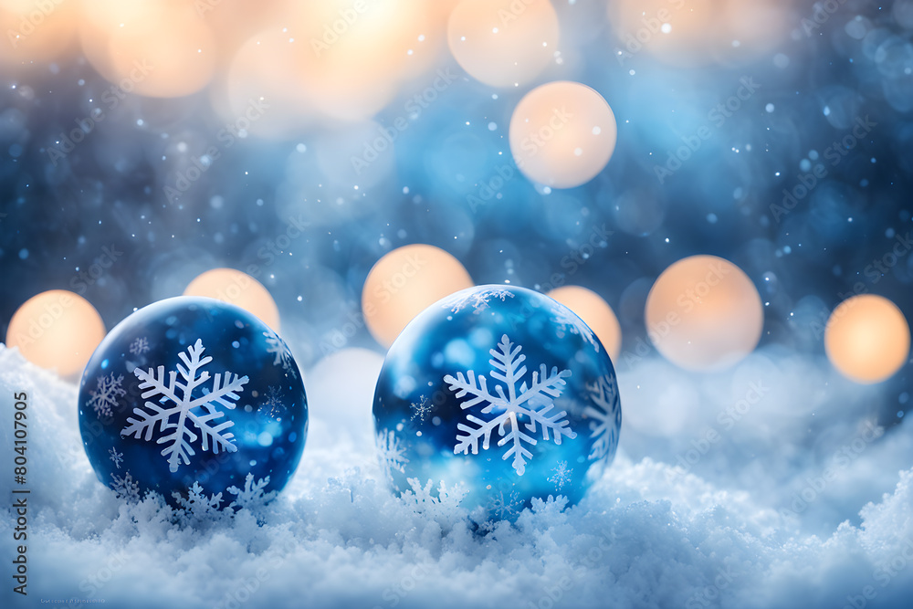 Enchanting Christmas baubles with bokeh, great for seasonal advertisements and greetings Enchanting Christmas baubles with bokeh, great for seasonal advertisements and greetings