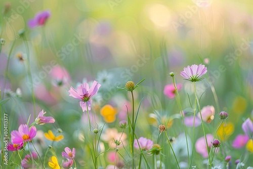 Wildflowers Meadow at Dusk  Enchanting Serenity in Soft-focus Blooms