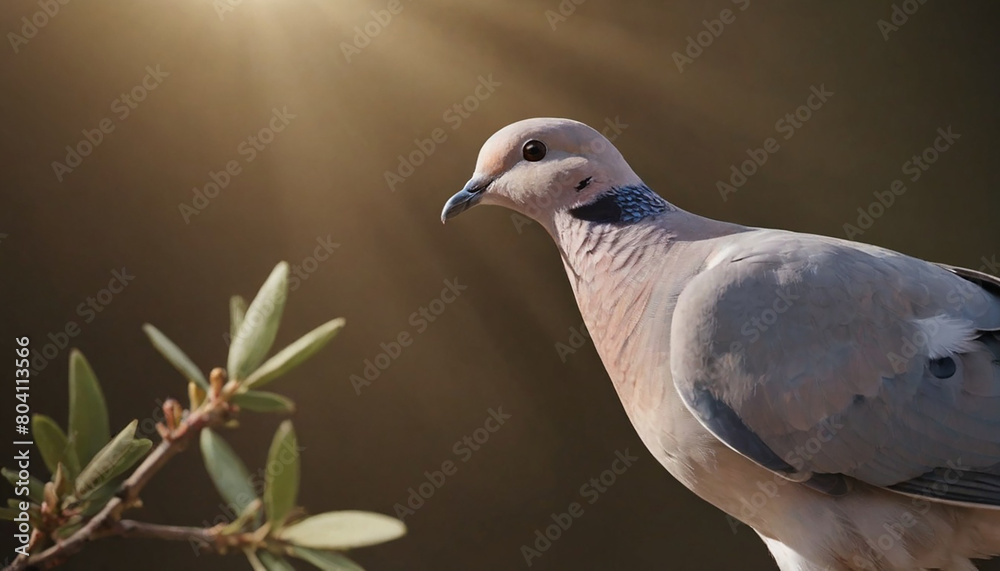 Fototapeta premium Dove with Olive Branch
