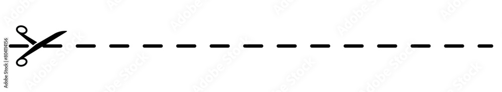 Cut here scissors line. Icon of scissors with dash line for paper, coupon and voucher Cut here scissors line. Icon of scissors with dash line for paper, coupon and voucher