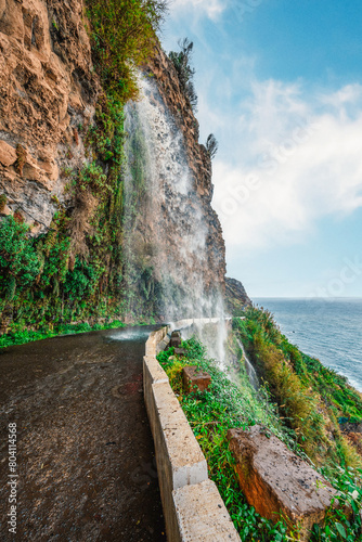 Cascata dos Anjos or Angels waterfall in Madeira in Portugal