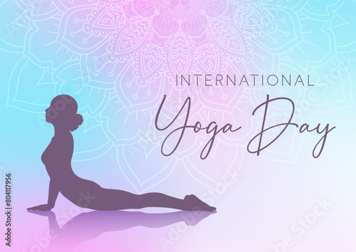 Decorative background for International Yoga Day