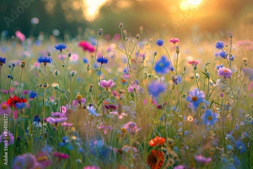 Tranquil Field of Wildflowers at Evening Glow © Michael