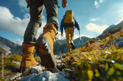 Adventurous Women Hiking in Mountain Landscape