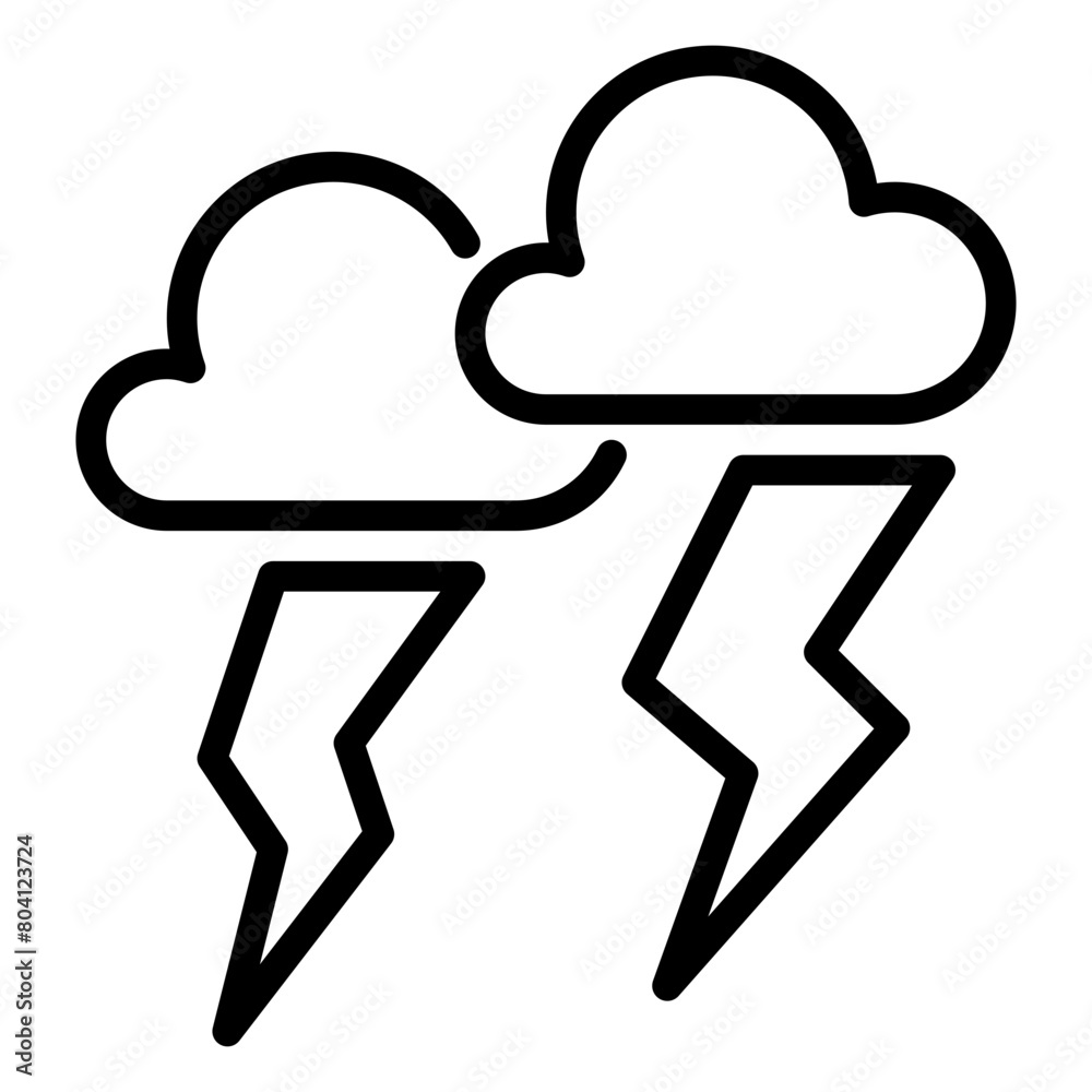 Thunder icon, line icon style Thunder icon, line icon style