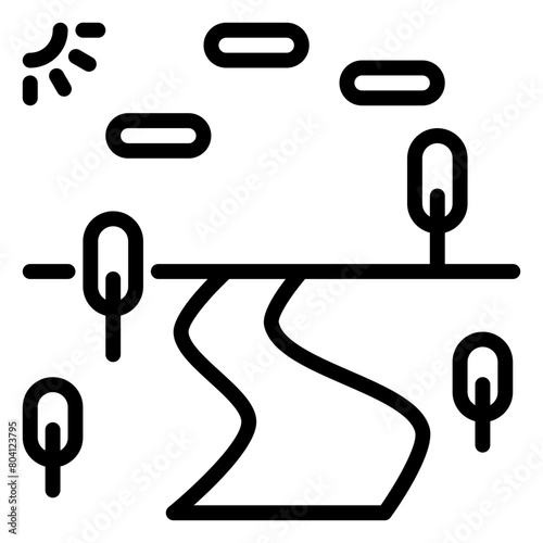 River icon, line icon style
