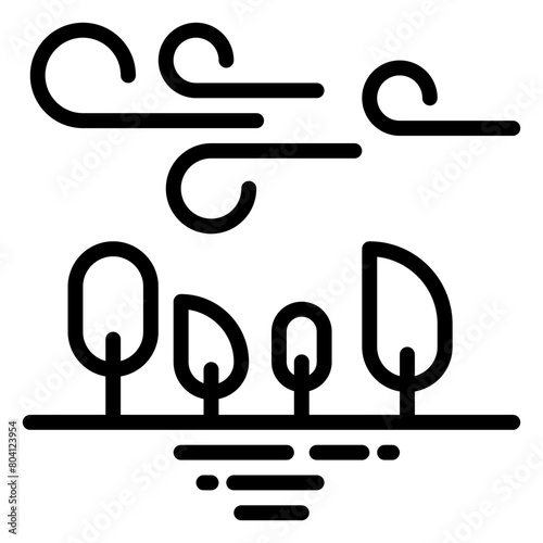 Windy icon, line icon style