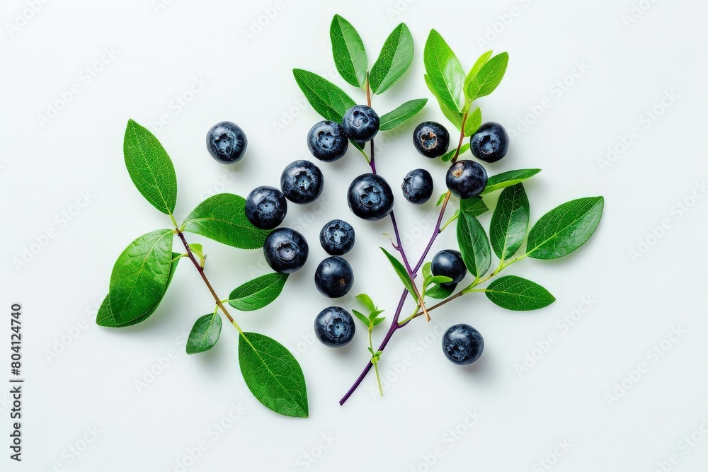 A bunch of ripe blueberries on a white, close-up. Isolated.. Beautiful simple AI generated image in 4K, unique. A bunch of ripe blueberries on a white, close-up. Isolated.. Beautiful simple AI generated image in 4K, unique.